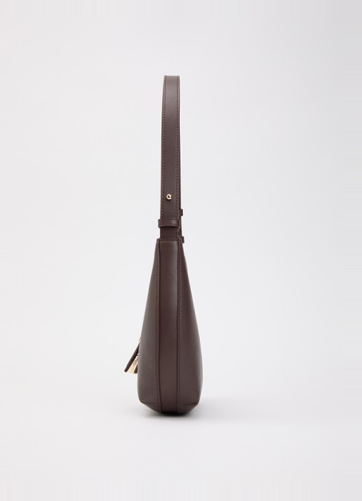 FURLA Goccia S schoudertas van leer  - detail 2 chocoladebruin