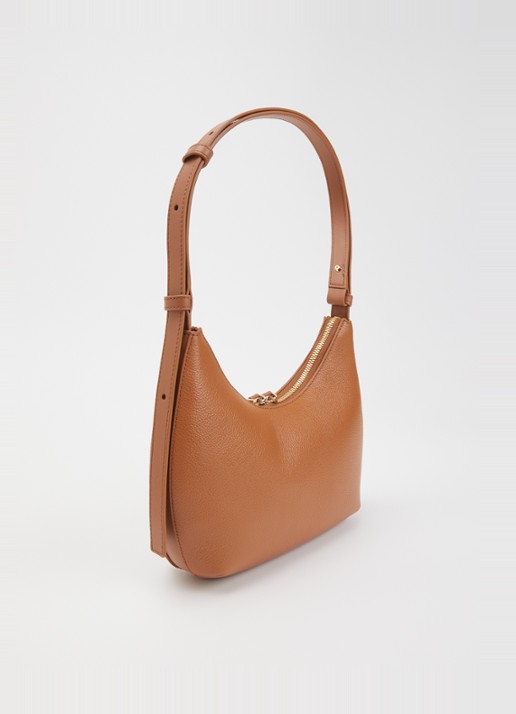 FURLA Goccia S schoudertas van leer  - achterkant roestbruin