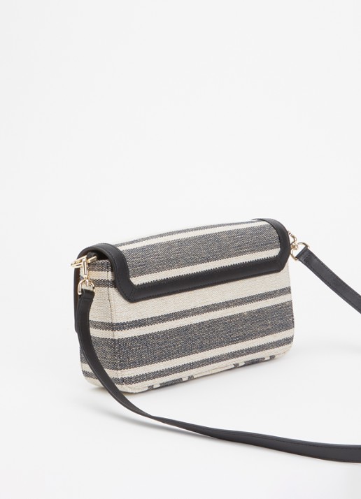 FURLA Iride S crossbodytas met afneembare schouderriem en details van leer - achterkant donkergrijs