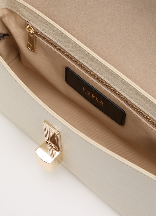 FURLA Iride S crossbodytas van leer met afneembare schouderriem - detail 2 beige