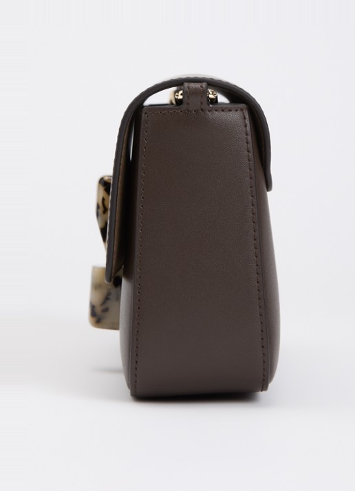 FURLA Iride S crossbodytas van leer - detail 2 chocoladebruin