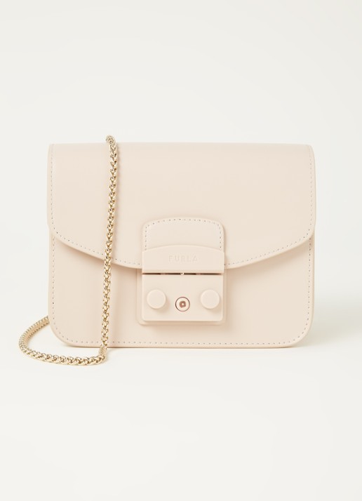 FURLA Metropolis Mini crossbodytas van leer - voorkant lichtroze