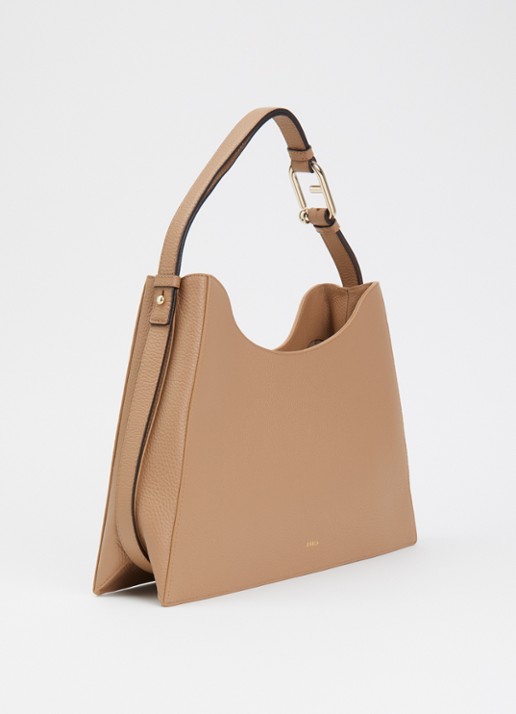FURLA Nuvola L schoudertas van kalfsleer - achterkant 2 beige