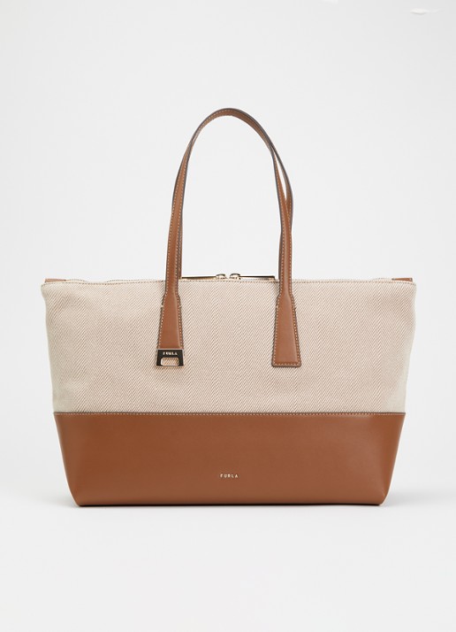 FURLA Olivia L schoudertas met details van leer