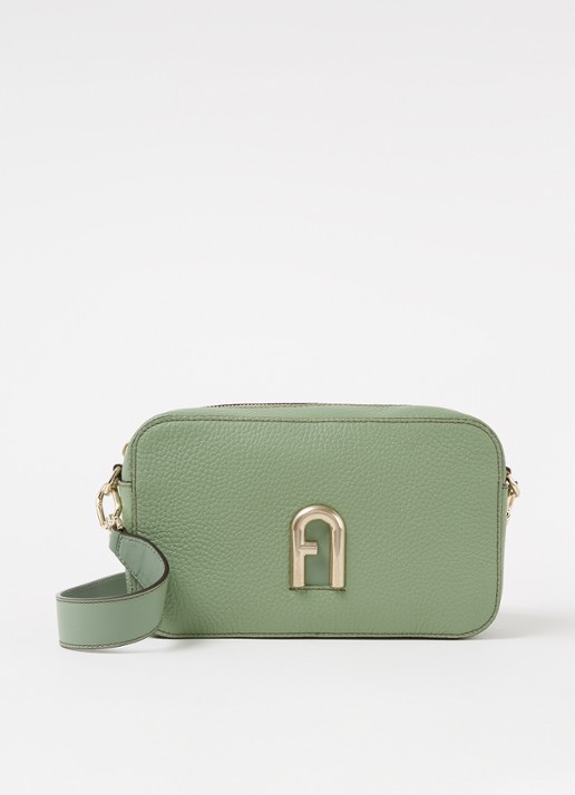 FURLA Primula S crossbodytas van leer - voorkant 3 groen