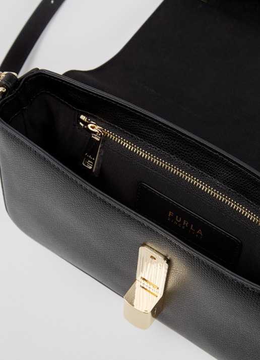 FURLA Schoudertas van leer met afneembare schouderriem - detail 2 zwart