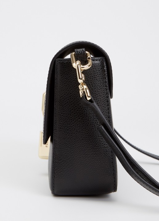 FURLA Schoudertas van leer met afneembare schouderriem - detail 3 zwart
