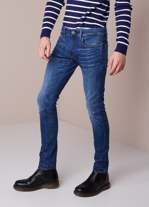G-Star RAW 3301 Deconstructed mid rise super slim fit jeans - detail 3 indigo