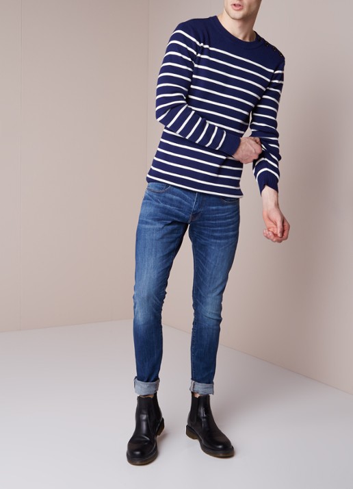 G-Star RAW 3301 Deconstructed mid rise super slim fit jeans - voorkant 5 indigo