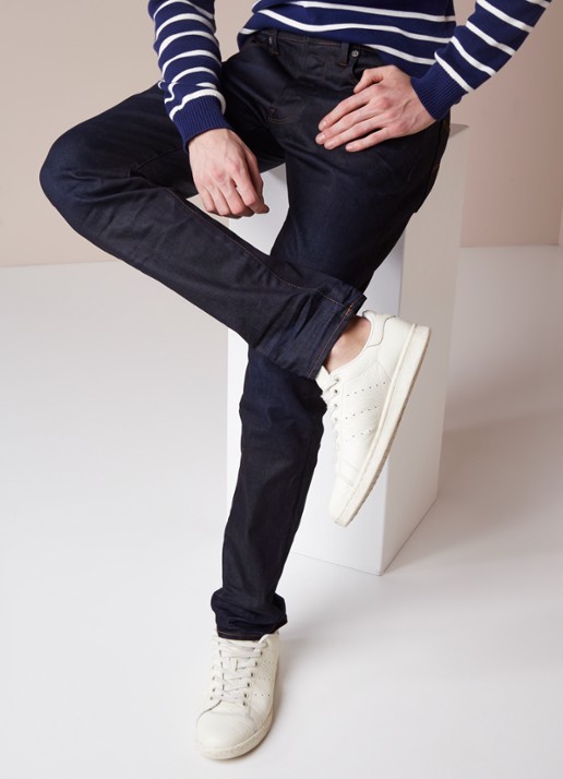G-Star RAW 3301 High rise slim fit jeans met stretch - detail indigo