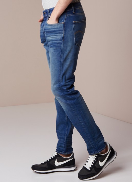 G-Star RAW 3301 Mid rise slim fit jeans met stretch - detail 5 indigo