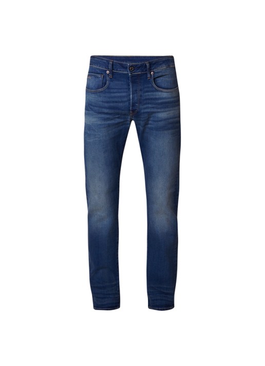 G-Star RAW 3301 Mid rise slim fit jeans met stretch - voorkant 2 indigo