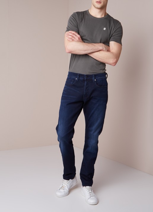 G-Star RAW 3301 Slander tapered jeans met donkere wassing - voorkant 2 indigo