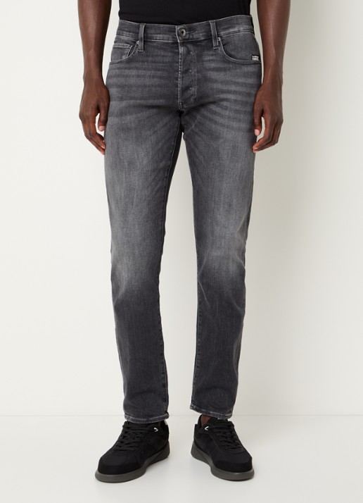 G-Star RAW 3301 slim fit jeans in  katoenblend met gekleurde wassing - detail 3 zwart