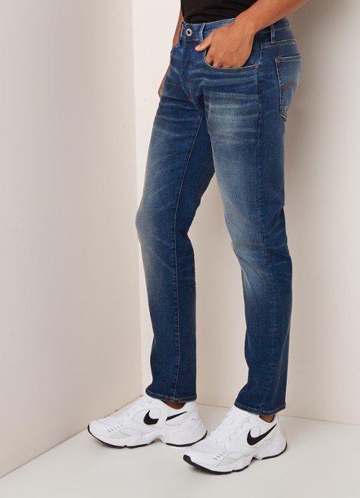 G-Star RAW 3301 slim fit jeans met strech - detail 5 indigo