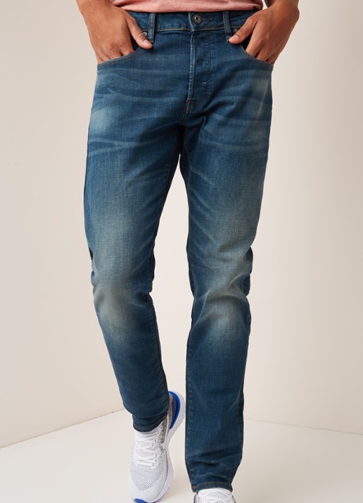 G-Star RAW 3301 slim fit jeans met stretch - detail 2 indigo
