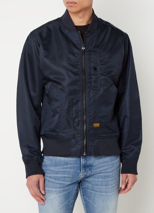 G-Star RAW Bomberjack met steekzakken en logo - detail 4 blauw