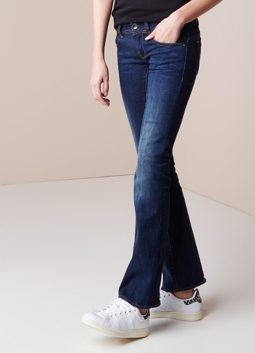 G-Star RAW G-Star RAW Midge mid waist flared fit jeans met faded look - detail 4 indigo