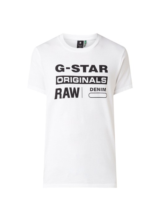 G-Star RAW Graphic T-shirt met tekstopdruk - voorkant 3 wit