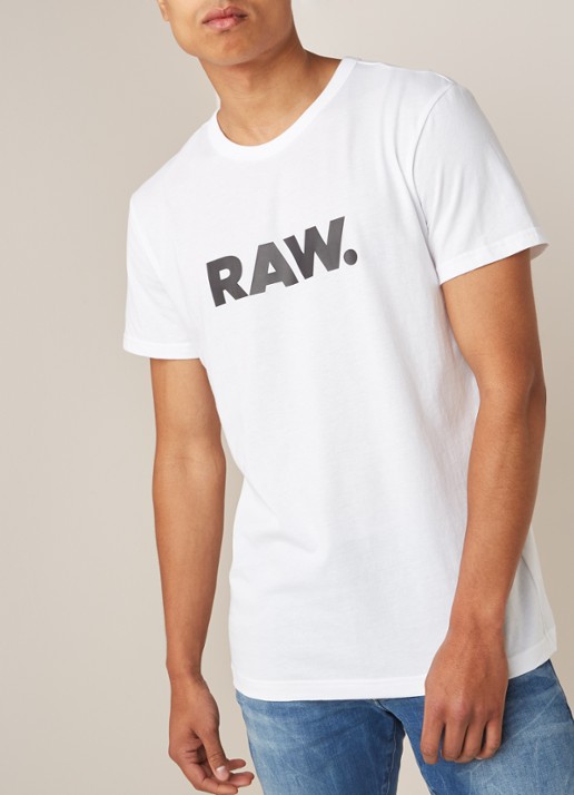 G-Star RAW Holorn T-shirt met logoprint - detail 2 wit