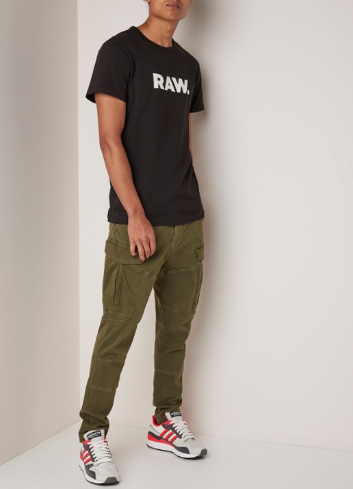 G-Star RAW Holorn T-shirt met logoprint - voorkant 4 zwart