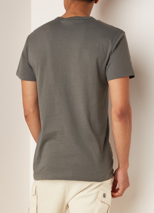 G-Star RAW Holorn T-shirt met logoprint - achterkant 2 legergroen