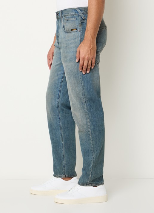 G-Star RAW Morry straight leg jeans met lichte wassing - detail 5 indigo