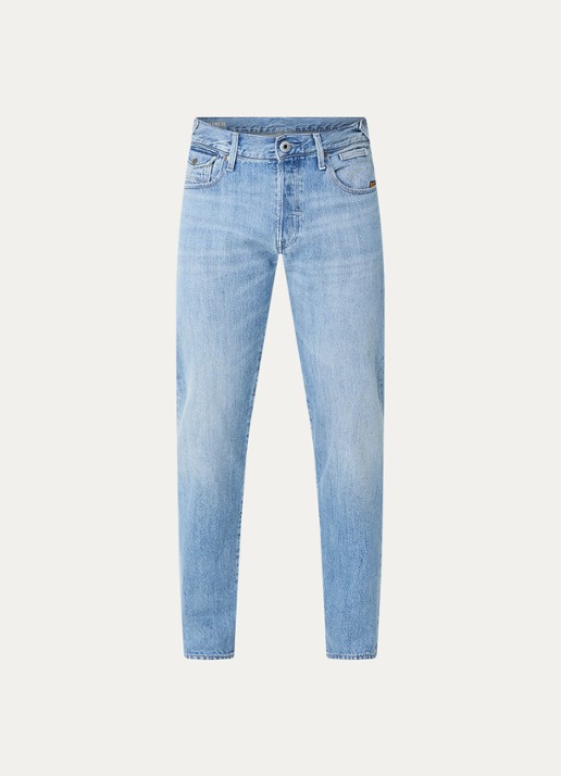 G-Star RAW Morry tapered jeans met lichte wassing - voorkant 3 indigo