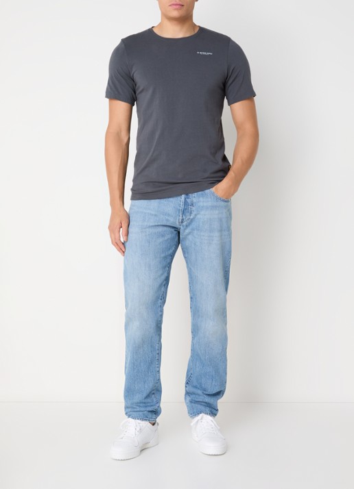 G-Star RAW Morry tapered jeans met lichte wassing - voorkant 4 indigo