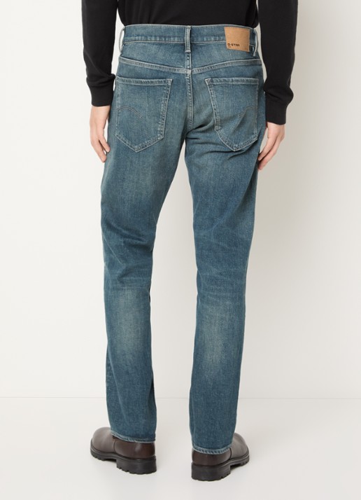 G-Star RAW Mosa straight leg jeans met medium wassing - achterkant 3 indigo