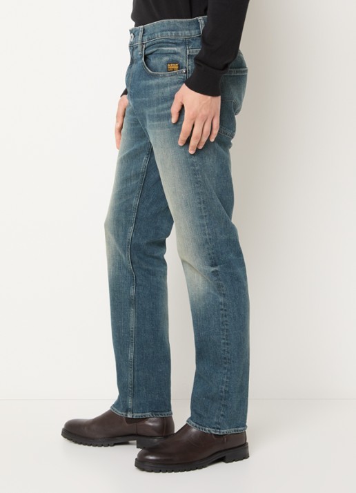 G-Star RAW Mosa straight leg jeans met medium wassing - detail 2 indigo