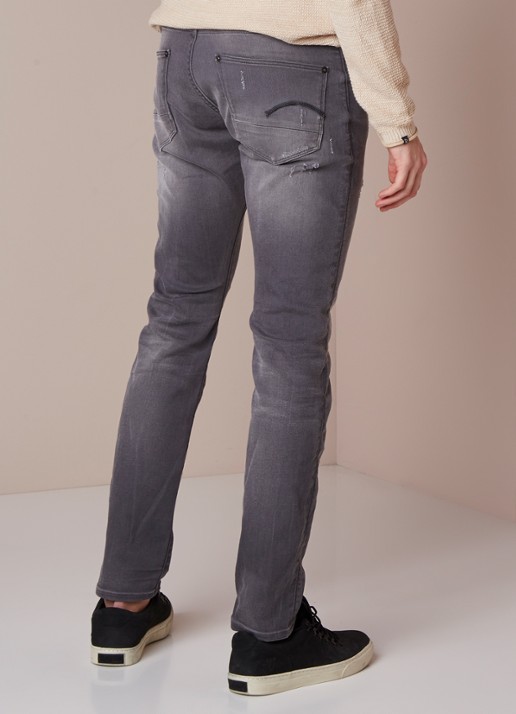 G-Star RAW Revend low rise super slim fit jeans met ripped details - achterkant 3 grijs