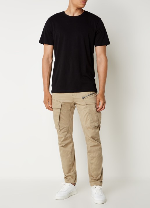 G-Star RAW Rovic tapered fit cargobroek in katoenblend - voorkant 2 khaki