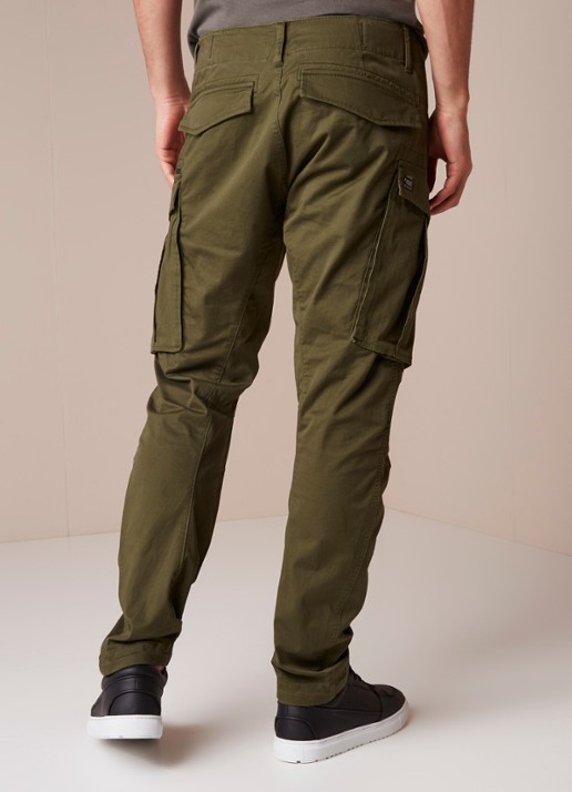 G-Star RAW Rovic tapered fit cargobroek in katoenblend - achterkant mosgroen