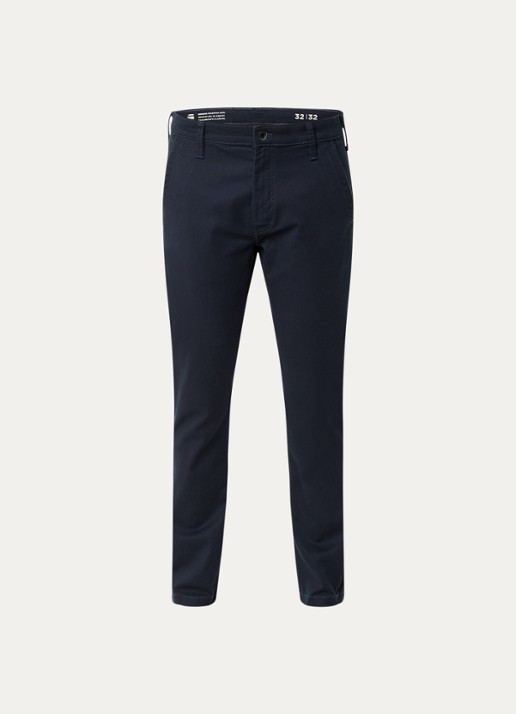 G-Star RAW Skinny fit chino met steekzakken - voorkant 2 donkerblauw