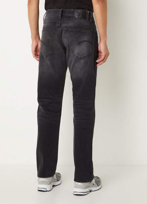 G-Star RAW Straight leg jeans met gekleurde wassing - achterkant antraciet