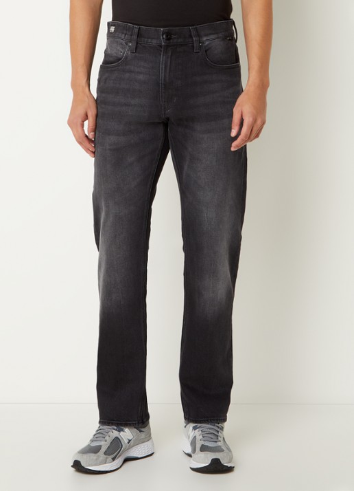 G-Star RAW Straight leg jeans met gekleurde wassing - detail 4 antraciet