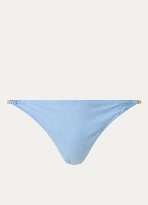 Ganni Bikinislip met glanzende finish - voorkant 4 lichtblauw