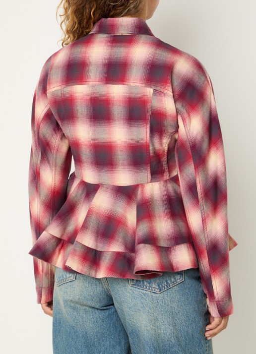 Ganni Blouse met print - achterkant 2 kersenrood