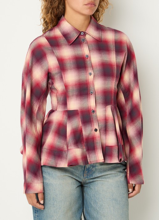 Ganni Blouse met print - detail kersenrood