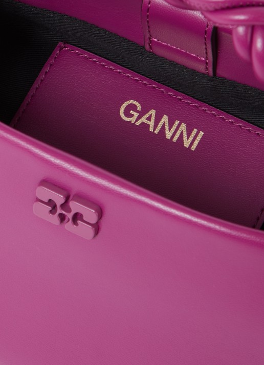 Ganni Bou mini handtas met afneembare schouderriem - detail donkerroze