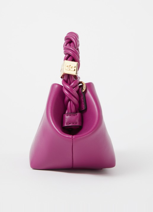 Ganni Bou mini handtas met afneembare schouderriem - detail 2 donkerroze