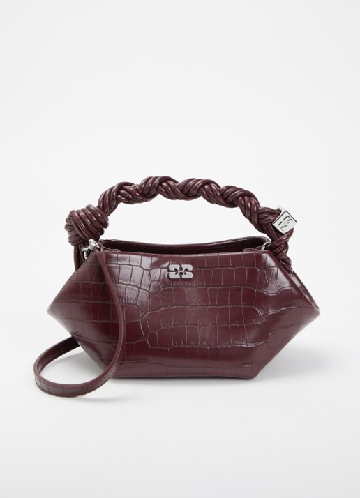 Ganni Bou Mini handtas met crocostructuur en afneembare schouderriem