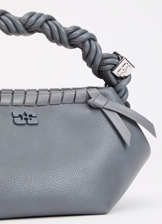 Ganni  Bou Mini handtas met gevlochten details en afneembare schouderriem - detail 4 staalblauw