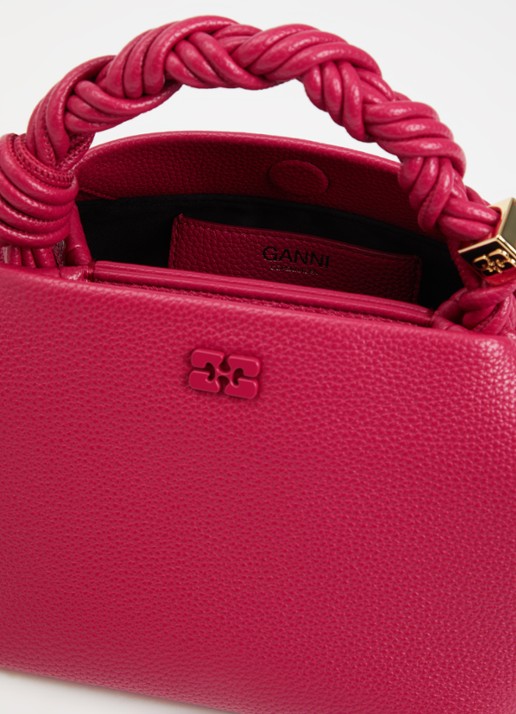 Ganni Bou Small handtas met afneembare schouderriem - detail donkerroze