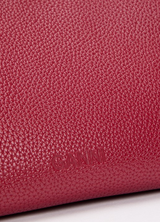 Ganni Bou Small handtas met logo - detail 4 rood