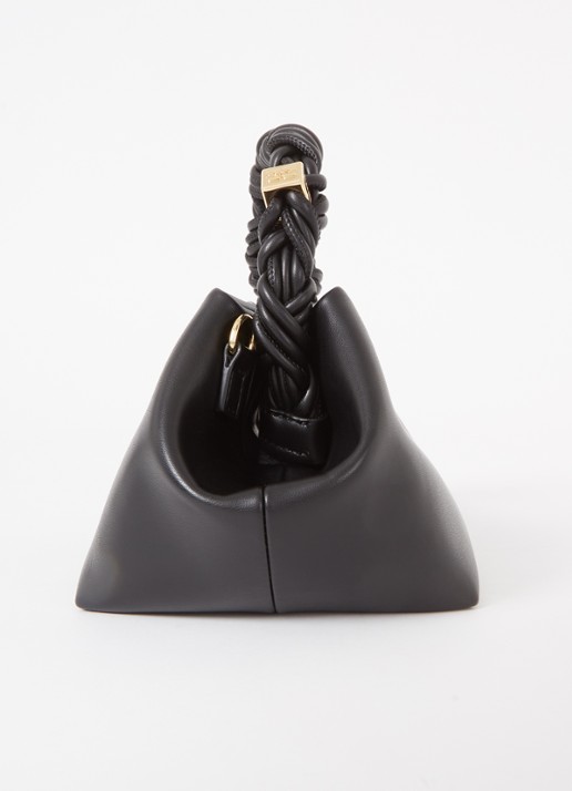 Ganni Bou Small handtas van leer met afneembare schouderriem - detail 6 zwart