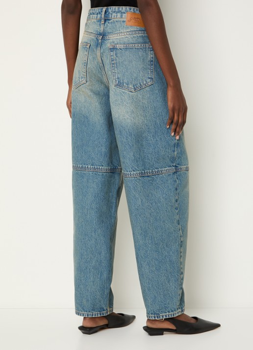 Ganni High waist balloon fit jeans met medium wassing - achterkant indigo