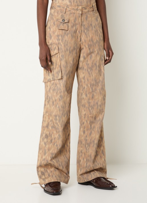Ganni High waist loose fit cargobroek met steekzakken