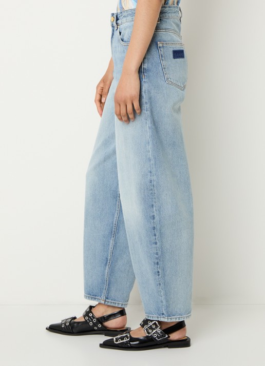 Ganni High waist loose fit jeans van  katoen - detail 5 indigo